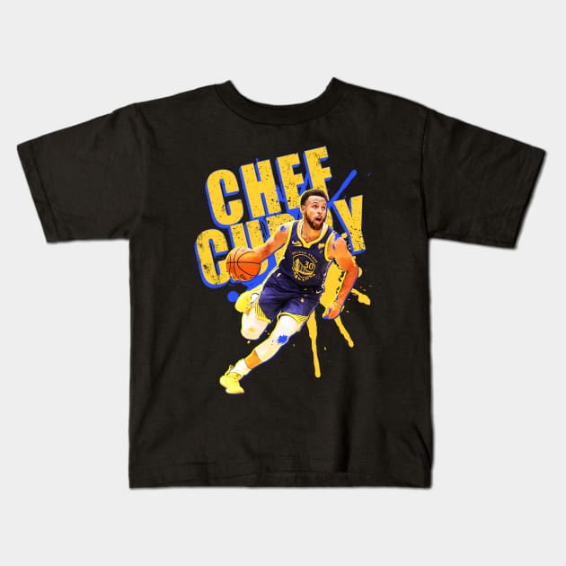 Chef Curry Paint Kids T-Shirt by RetroVania